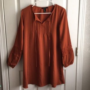Burnt orange tunic dress